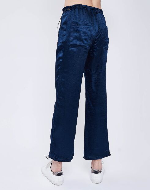 Pantalon taille élastique bleu marine