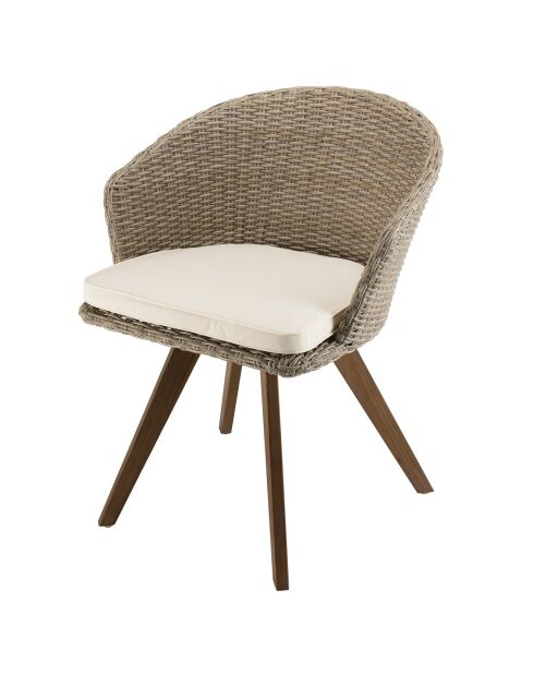 Fauteuil Victoire beige/crème  - 63x62x78 cm