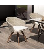 Fauteuil Victoire beige/crème  - 63x62x78 cm