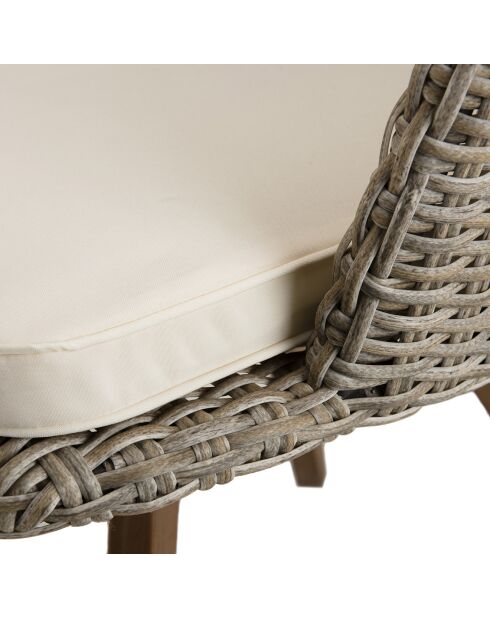 Fauteuil Victoire beige/crème  - 63x62x78 cm