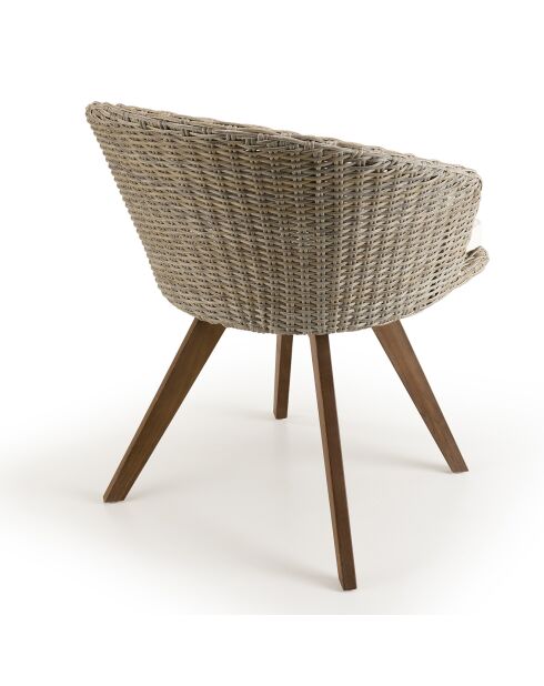 Fauteuil Victoire beige/crème  - 63x62x78 cm