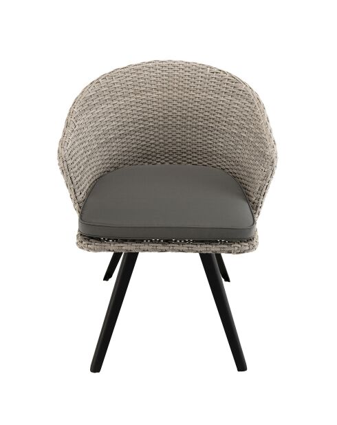 Fauteuil Victoire beige/gris - 63x62x78 cm