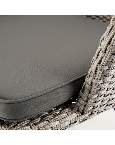 Fauteuil Victoire beige/gris - 63x62x78 cm