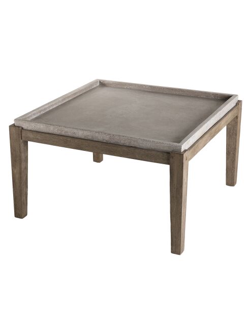 Table basse carrée Hans béton/bois  - 83.5x83.5x49 cm