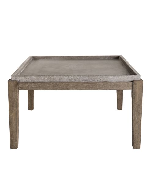 Table basse carrée Hans béton/bois  - 83.5x83.5x49 cm