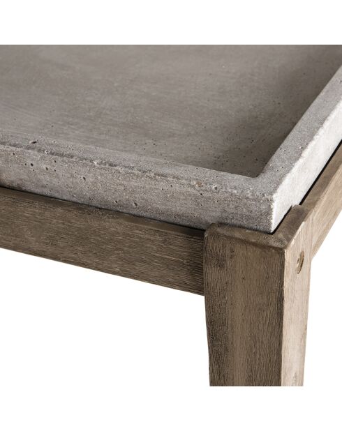 Table basse carrée Hans béton/bois  - 83.5x83.5x49 cm