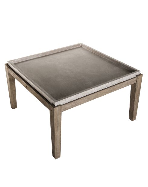Table basse carrée Hans béton/bois  - 83.5x83.5x49 cm