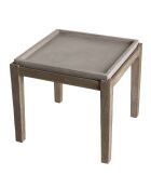 Table d'appoint carrée Hans béton/bois  - 53.5x53.5x48.5 cm