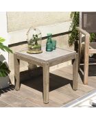 Table d'appoint carrée Hans béton/bois  - 53.5x53.5x48.5 cm