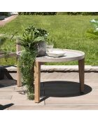 Table basse ronde Hans béton/bois  - 82x81x50 cm