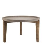 Table basse ronde Hans béton/bois  - 82x81x50 cm
