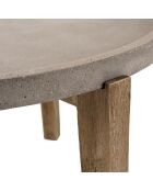 Table basse ronde Hans béton/bois  - 82x81x50 cm