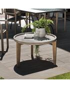 Table basse ronde Hans béton/bois  - 82x81x50 cm