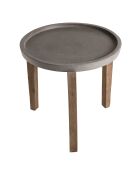 Table d'appoint ronde Hans béton/bois  - 50x51.5x49 cm