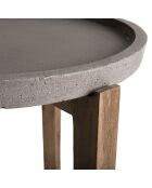 Table d'appoint ronde Hans béton/bois  - 50x51.5x49 cm
