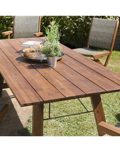 Table rectangulaire Victoire bois  - 220x90x73 cm