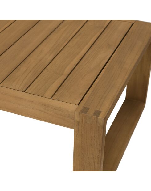 Salon de jardin 1 canapé & 1 table basse Halice taupe/bois - 124x63x73 cm