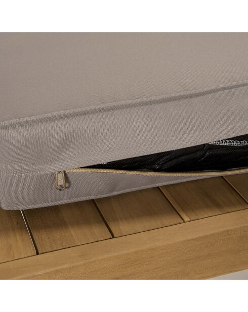 Gartenmöbel 1 Sofa & 1 Couchtisch Halice taupe/Holz - 124x63x73 cm