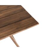 Ensemble 1 table & 6 fauteuils Hawaï beige/bois - 220x90x73 cm