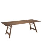 Ensemble 1 table & 4 chaises pliantes +  2 fauteuils pliants Zanzibar beige/bois - 220x90x73 cm