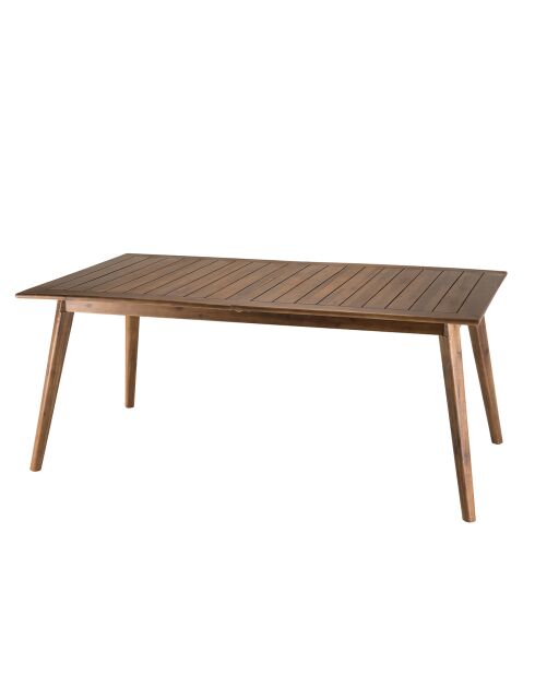 Set de 1 mesa extensible y 4 sillas plegables y 2 sillas plegables Porto Vecchio beige/madera - 180/240x100x75 cm