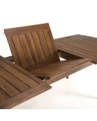 Ensemble 1 table extensible & 4 chaises pliantes + 2 fauteuils pliants Porto Vecchio beige/bois - 180/240x100x75 cm