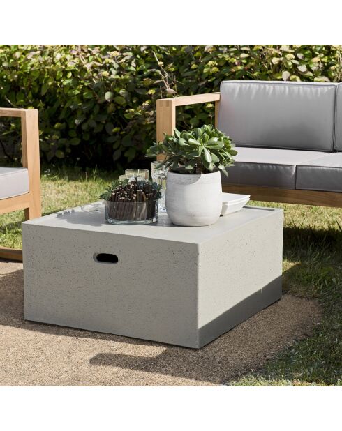 Table basse carrée Hans béton - 68x68x35 cm
