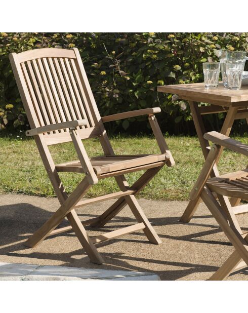 2 sillones Lombock de teca - 55x60x99 cm