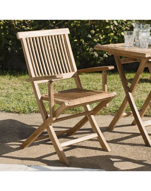 2 sillones Java de teca - 55x60x90 cm