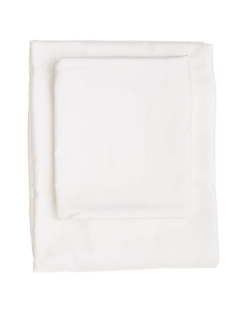 Drap housse 100% Satin de Coton Bilal blanc