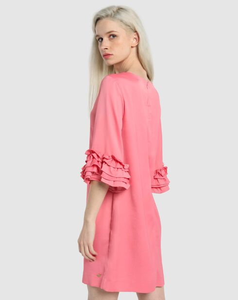 Robe volantée rose