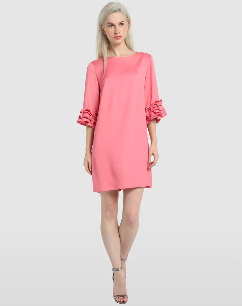 Robe volantée rose