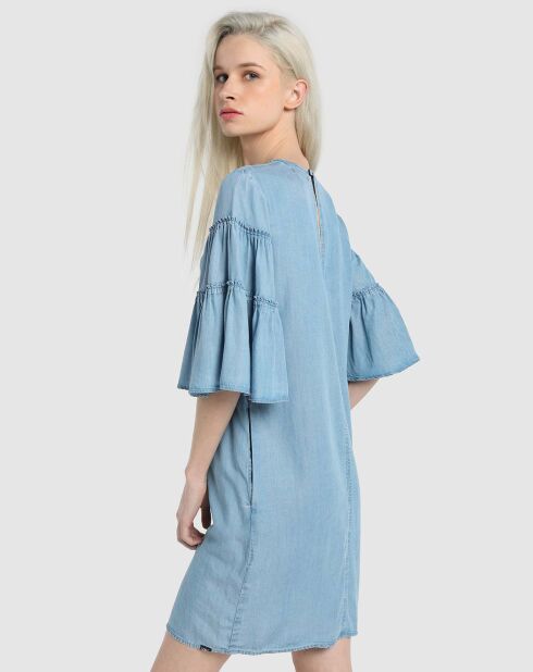 Robe volantée bleu clair