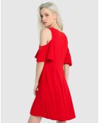 Robe épaules dénudées rouge