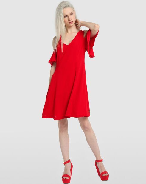 Robe épaules dénudées rouge