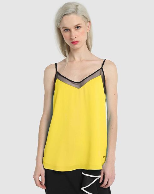 Top fluide jaune/noir