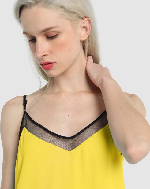 Top fluide jaune/noir