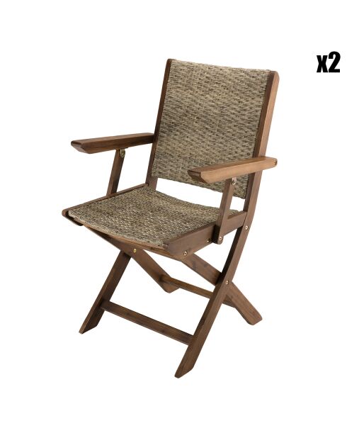 2 houten opvouwbare fauteuils van Victoire