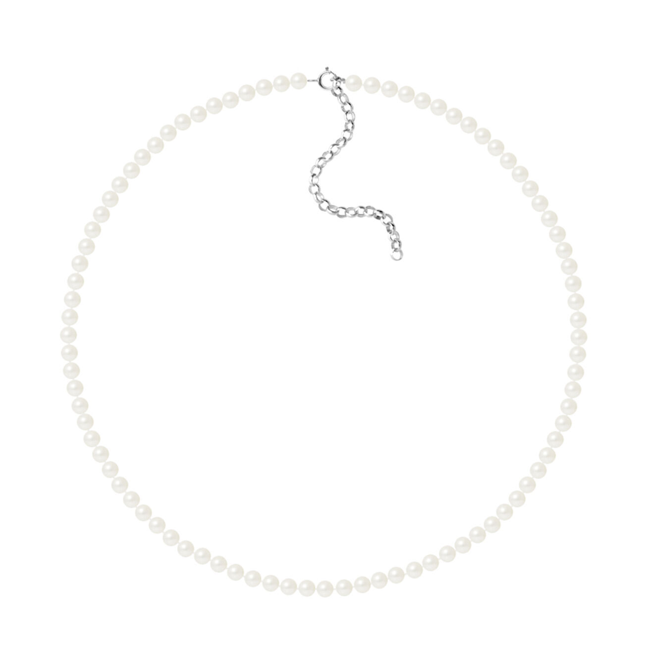 Collier Négligé En Argent Sterling - Chaîne Avec Pendentif Cercle Et Perle D'Eau Douce Blanche - Neuf Avec Étiquettes