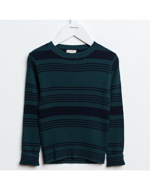 Pull Glava à rayures vert émeraude/noir