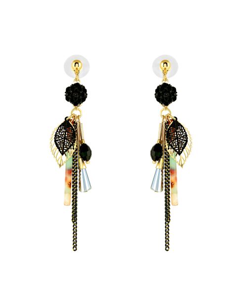 Boucles d'oreilles La Rosa noir/doré