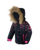 Veste de ski Rose col fausse fourrure marine