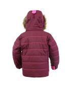 Giacca da sci da neve con collo in pelliccia sintetica viola