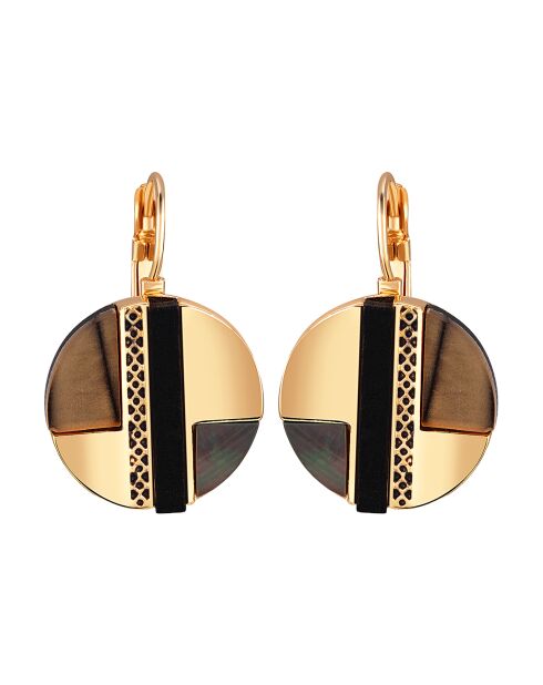 Boucles d'oreilles Sierra doré/marron