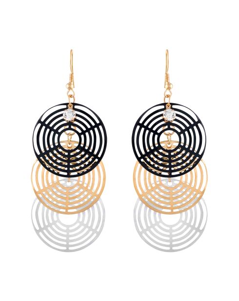 Solal zilver/goud/zwarte oorbellen