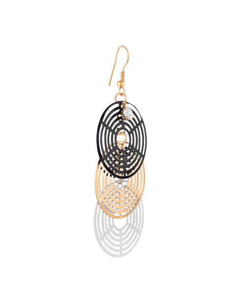 Solal zilver/goud/zwarte oorbellen