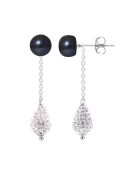 Boucles d'oreilles Argent Perles d'Eau Douce noires