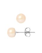 Boucles d'oreilles Argent Perles d'Eau Douce roses 6-7 mm