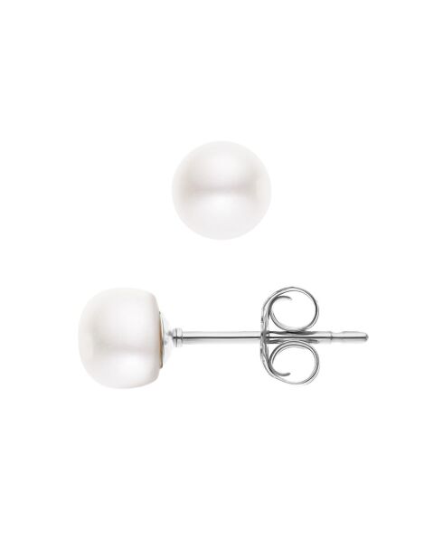 Boucles d'oreilles Cara Argent Perles d'Eau Douce blanches