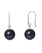 Boucles d'oreilles Anémone Argent Perle d'Eau Douce noir Tahiti